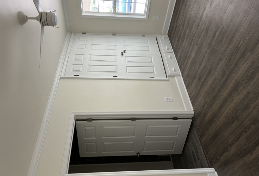 Original closet with pull our drawers